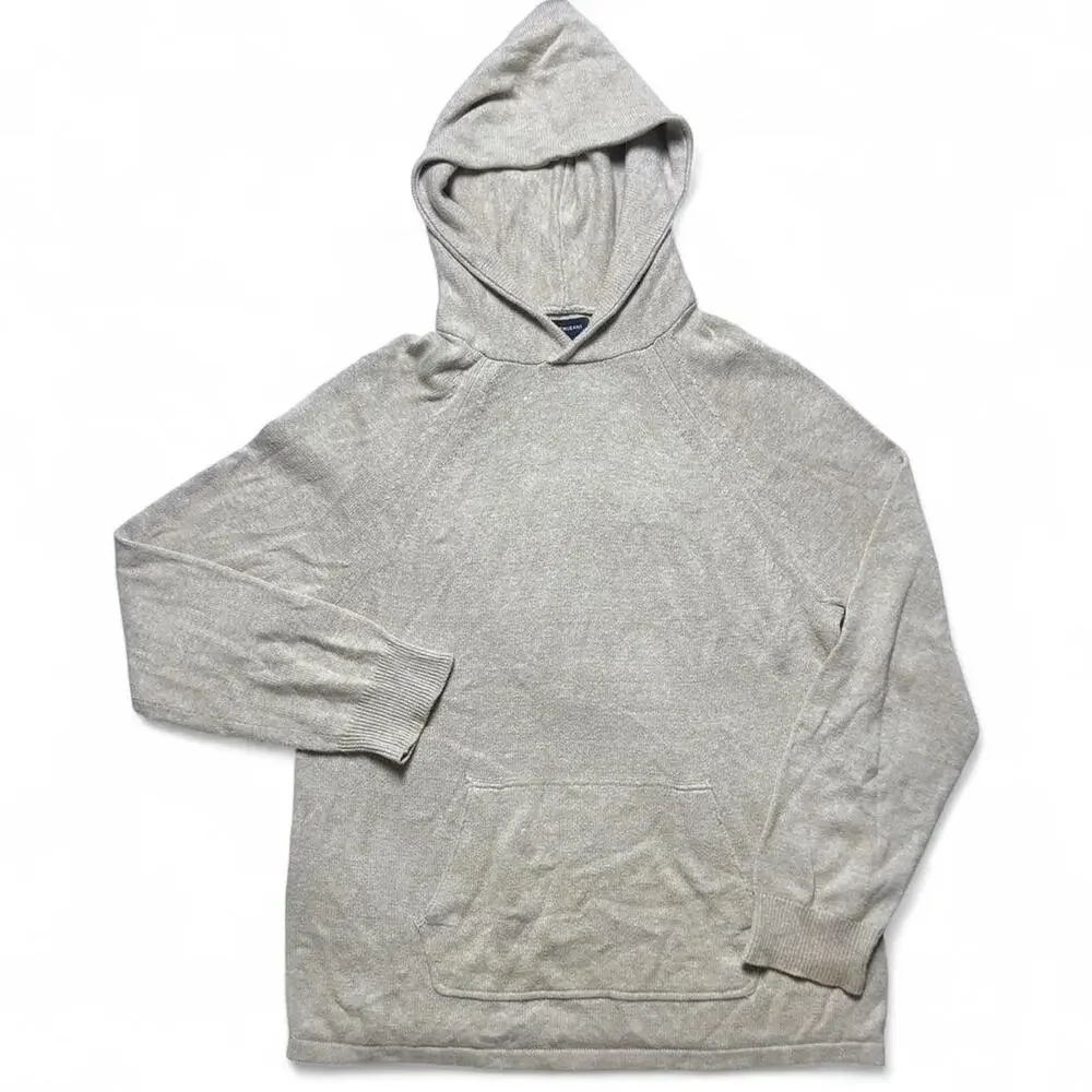 J.Crew Y2k Vintage Beige Cotton Wool Knit Hoodie Sweater Large